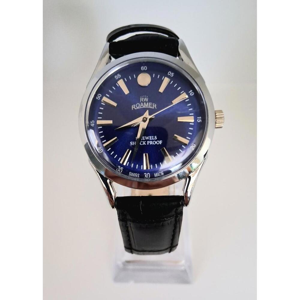 Vintage Roamer Men's Leather Mechanical Watch RARE - Picture 3 of 7